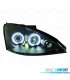 FARÓIS ANGEL EYES LED FORD FOCUS 98-03 FUNDO PRETO