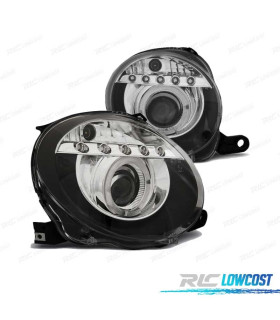 FARÓIS FIAT 07-15 LUZ DIURNA ANGEL EYES FUNDO PRETO