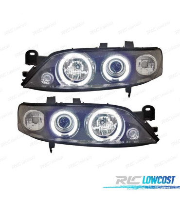 FARÓIS ANGEL EYES CCFL OPEL VECTRA 96-98 FUNDO PRETO