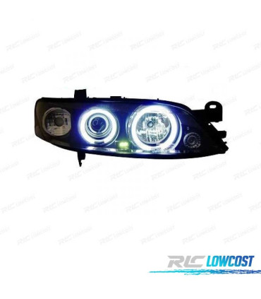 FARÓIS ANGEL EYES CCFL OPEL VECTRA 96-98 FUNDO PRETO