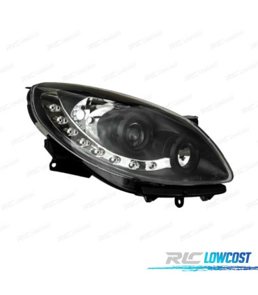 FARÓIS RENAULT TWINGO 07-11 LUZ DIURNA LED FUNDO NEGRO