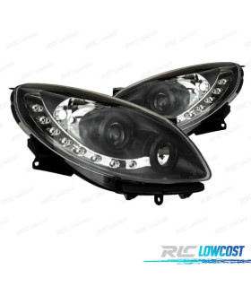 FARÓIS RENAULT TWINGO 07-11 LUZ DIURNA LED FUNDO NEGRO