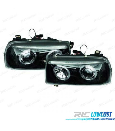 FARÓIS VOLKSWAGEN VW VENTO 92-98 ANGEL EYES FUNDO NEGRO