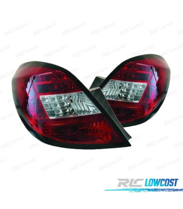 FAROLINS TRASEIROS LED OPEL CORSA D 06-11 VERMELHO BRANCO