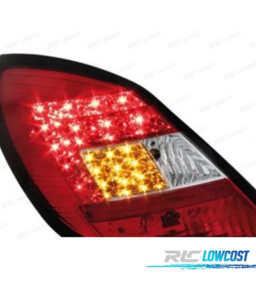 FAROLINS TRASEIROS LED OPEL CORSA D 06-11 VERMELHO BRANCO