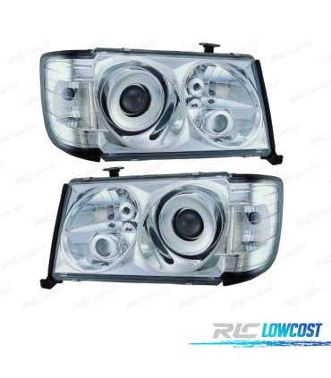 FARÓIS + PISCAS MERCEDES E W124 85-93 CROMADO VIDRO LISO