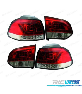 FAROLINS TRASEIROS LED PARA VOLKSWAGEN VW GOLF 6 MK VI 08-12 VERMELHO BRANCO