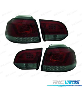 FAROLINS TRASEIROS LED VOLKSWAGEN VW GOLF 6 MK VI 08-12 VERMELHO ESCURECIDO