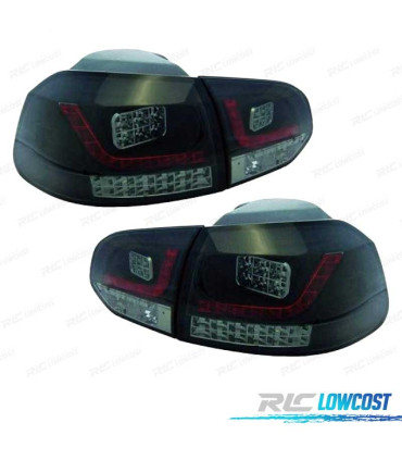 FAROLINS TRASEIROS LED VOLKSWAGEN VW GOLF 6 MK VI 08-12 PRETO ESCURECIDOS