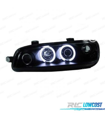 FARÓIS ANGEL EYES CCFL FIAT PUNTO 99-03 FUNDO PRETO