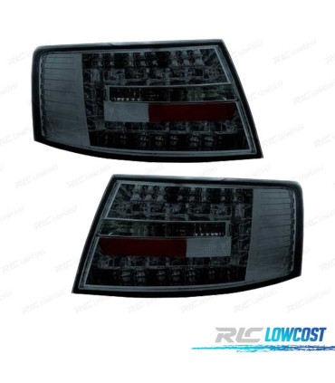FAROLINS TRASEIROS LED AUDI A6 4F 04-08 CROMADO ESCURECIDO