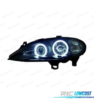 FARÓIS ANGEL EYES RENAULT MEGANE 99-02 FUNDO PRETO