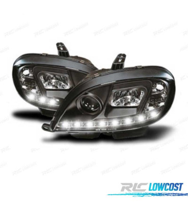 FARÓIS CITROEN SAXO 99-04 LUZ DIURNA LED FUNDO NEGRO