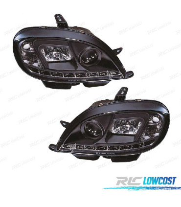 FARÓIS CITROEN SAXO 99-04 LUZ DIURNA LED FUNDO NEGRO