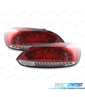 FAROLINS VOLKSWAGEN VW SCIROCCO 08-14 LED VERMELHO CROMADO