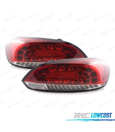 FAROLINS VOLKSWAGEN VW SCIROCCO 08-14 LED VERMELHO CROMADO