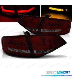 FAROLINS TRASEIROS AUDI A4 B8 07-11 LIGHT BAR VERMELHO FUMADOS