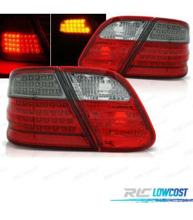 FAROLINS TRASEIROS MERCEDES CLK W208 97-02 LED VERMELHOS FUMADOS