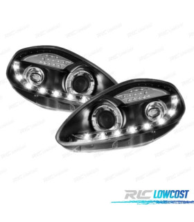 FARÓIS FIAT GRANDE PUNTO 05-08 LUZ DIURNA FUNDO NEGRO
