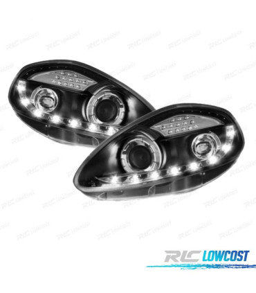 FARÓIS FIAT GRANDE PUNTO 05-08 LUZ DIURNA FUNDO NEGRO
