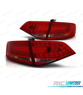 FAROLINS AUDI A4 B8 07-11 LED VERMELHO CROMADO
