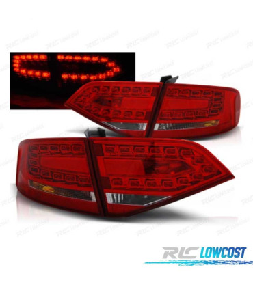 FAROLINS AUDI A4 B8 07-11 LED VERMELHO CROMADO