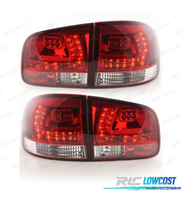 PILOTOS VOLKSWAGEN VW TOUAREG 02-10 LED VERMELHO CROMADO