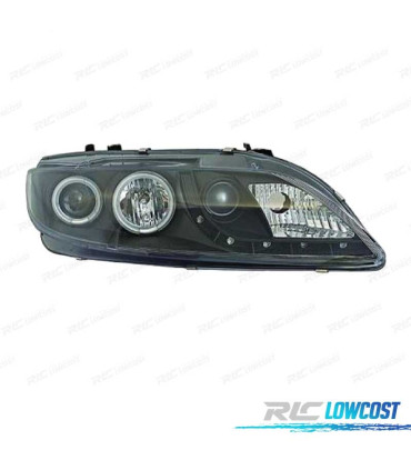 FARÓIS MAZDA 6 02-08 OLHOS DE ANJO LUZ DIURNA FUNDO NEGRO