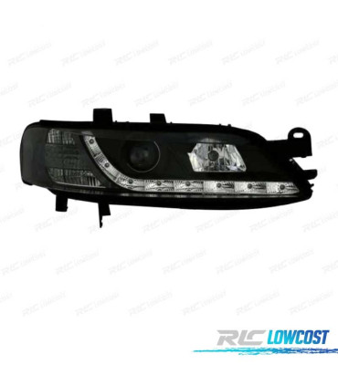 FARÓIS FRONTAIS LUZ DIURNA LED PARA OPEL VECTRA B 95-98 FUNDO PRETO