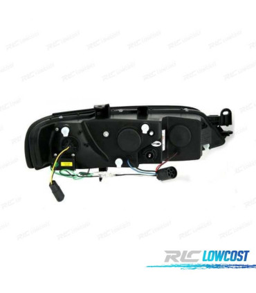 FARÓIS OPEL VECTRA B 99-02 LUZ DIURNA LED FUNDO NEGRO