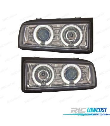 FARÓIS ANGEL EYES CCFL VOLKSWAGEN VW CORRADO 88-95 FUNDO CROMADO