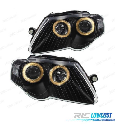 FARÓIS VOLKSWAGEN VW PASSAT 3C 05-10 ANGEL EYES FUNDO NEGRO