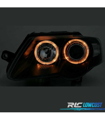 FARÓIS VOLKSWAGEN VW PASSAT 3C 05-10 ANGEL EYES FUNDO NEGRO