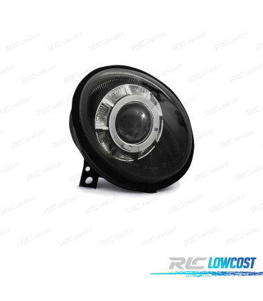 FARÓIS COM LUZ DIURNA LED PARA VOLKSWAGEN VW LUPO 98+ FUNDO PRETO
