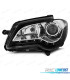 FARÓIS VOLKSWAGEN VW TOURAN 06-10 COM LUZ DIURNA LED FUNDO PRETO CROMADO