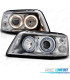 FARÓIS ANGEL EYES LUZ DIURNA VOLKSWAGEN VW T5 03-10 FUNDO CROMADO