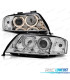 FARÓIS XENON AUDI A6 4B 97-01 ANGEL EYES FUNDO CROMADO