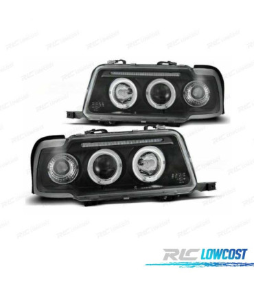FARÓIS ANGEL EYES AUDI 80 91-94 FUNDO PRETO
