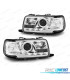 FARÓIS COM LUZ DIURNA LED AUDI 80 91-94 FUNDO CROMADO