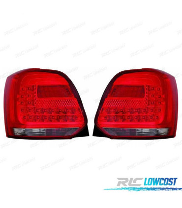 FAROLINS TRASEIROS LED VOLKSWAGEN VW POLO 09+ VERMELHO