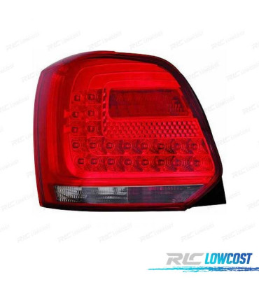 FAROLINS TRASEIROS LED VOLKSWAGEN VW POLO 09+ VERMELHO