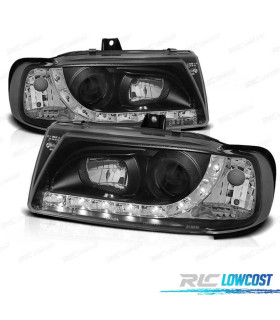 FARÓIS LUZ DIURNA LED SEAT IBIZA CORDOBA 6K 95-99 FUNDO PRETO