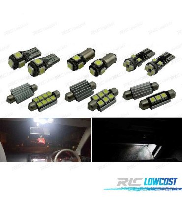 KIT COMPLETO 12 LAMPADAS LED INTERIOR PARA SEAT LEON 1 P 1 CUPRA R HATCHBACK05-12