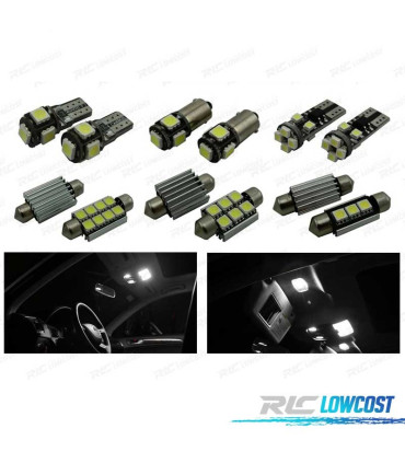 KIT COMPLETO DE 17 LÂMPADAS LED INTERIOR PARA AUDI Q3 QUATTRO 2011- 2015