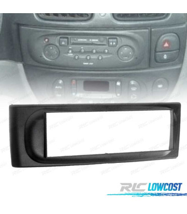 MOLDURA ADAPTADOR PRETO PARA RADIO 1-DIN PARA RENAULT MEGANE I SCENIC 96-03