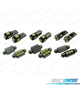 KIT COMPLETO DE 13 LÂMPADAS LED INTERIOR PARA VOLKSWAGEN VW GOLF 7R MK7 GOLF R MKVII 2014-2016