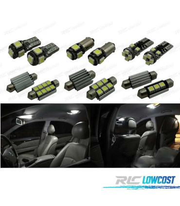 KIT COMPLETO DE 17 LÂMPADAS LED INTERIOR PARA MERCEDES CLASE E W211 E55AMG E320 02-08