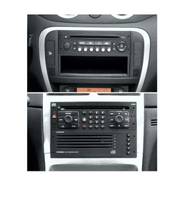 MOLDURA ADAPTADOR PRETO PARA RADIO 2-DIN CITROEN C2 C3 BERLINGO JUMPY FIAT SCUDO PEUGEOT 207 307 EXPERT PARTNER TOYOTA PROACE