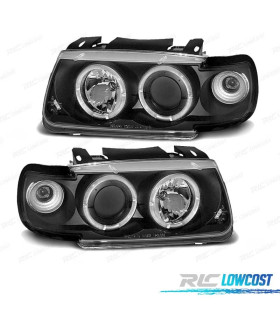FAROIS VOLKSWAGEN VW POLO 6N 95-98 ANGEL EYES FUNDO PRETO