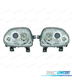 FARÓIS FRONTAIS ANGEL EYES PARA RENAULT CLIO II 98-01
